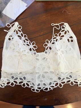 Free people Cream Eyelet Lace Bralette